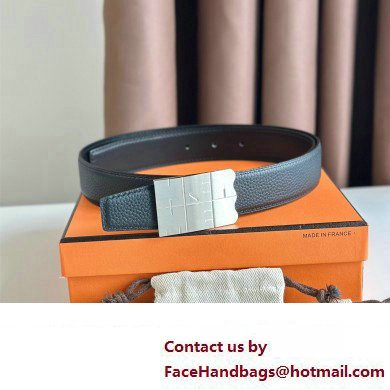 Hermes Typo belt buckle  &  Reversible leather strap 32 mm 01 2023